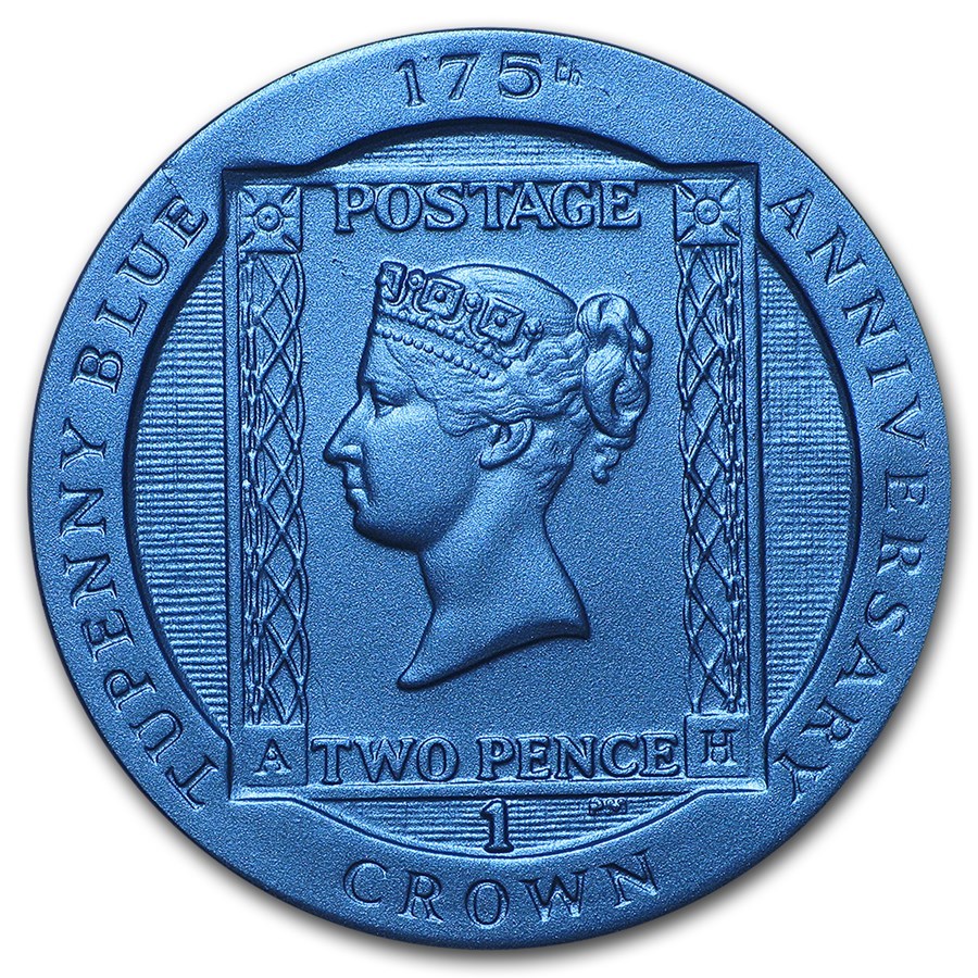 Pobjoy Mint 2015 Ascension Island 1 Crown Tuppenny Blue Stamp 1 oz