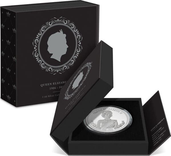 New Zealand Mint Stříbrná mince Královna Alžběta II 1926-2022 1 Oz 2 NZD Niue 2023 - Image 3