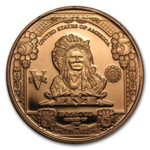 1 oz Měděná mince - 5,00 dolarů Indian