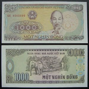 Vietnam Dong Sada 3ks Bankovka