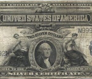 Stříbrný certifikát 2 dolary z roku 1899 (Washington)