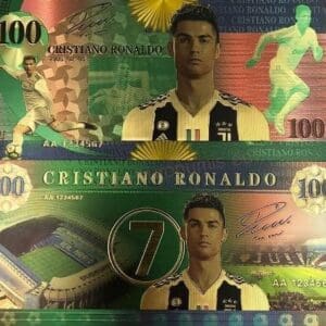 100 Cristiano Ronaldo (suvenírová bankovka 24 k GOLD)