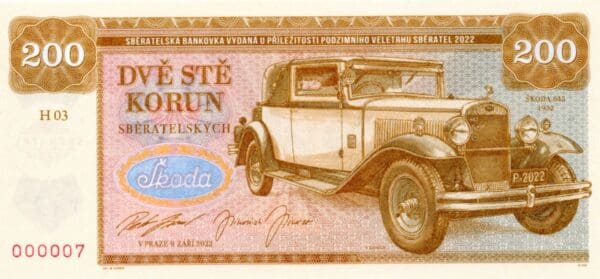 200 Korun sběratelských Škoda 645