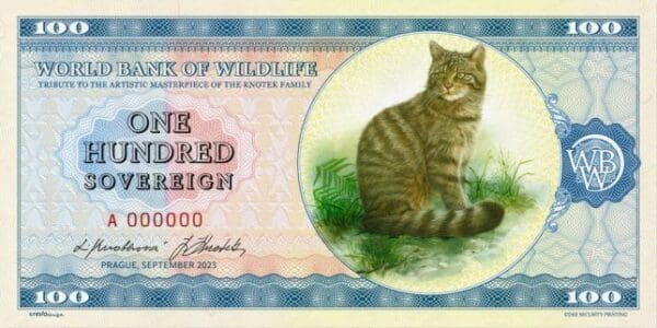 Pamětní bankovka World Bank of Wildlife manželů Knotkových
