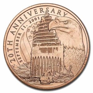 9Fine Mint 1 oz měděná mince - 11. září, 20. výročí