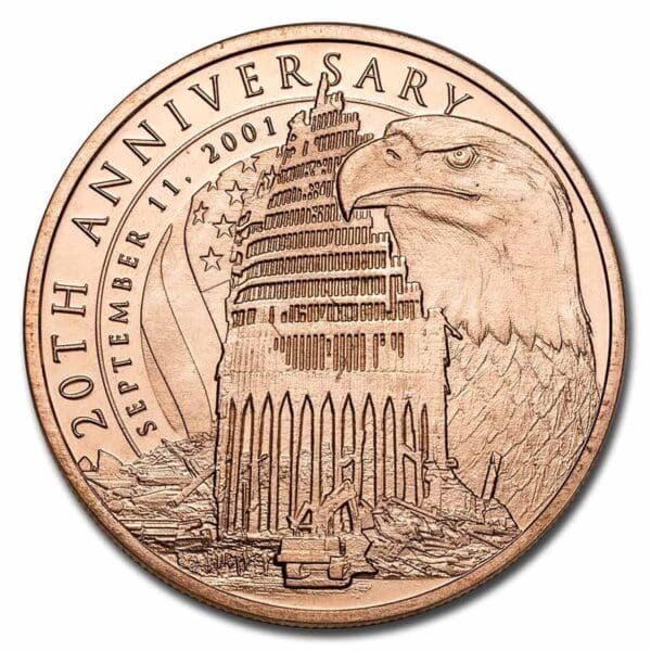 9Fine Mint 1 oz měděná mince - 11. září, 20. výročí