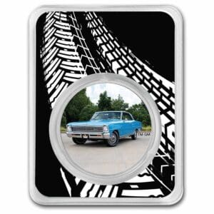 Stříbrná mince Chevrolet Nova SS 1 oz Colorized USA