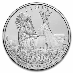 Stříbrná mince Siouxský indiánský  strážce 1 oz 1 USD 2022 USA