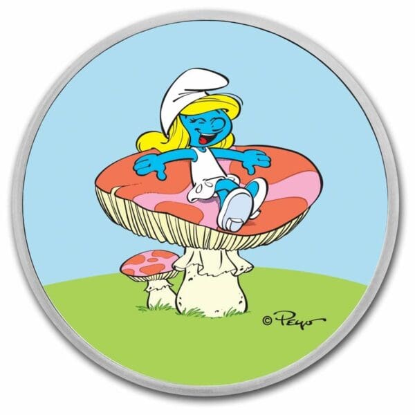 9Fine Mint Šmoulové Šmoulinky v TEP 2 $ 1 Oz 2023 Niue BU - Image 3