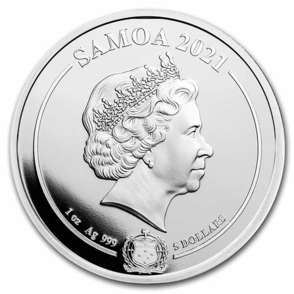 Stříbrná mince Steve McQueen: The King of Cool 1 Oz 5$  2021 Samoa - Image 2