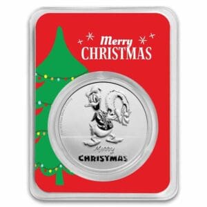 9Fine Mint Stříbrná mince Donald Duck Christmas in Holiday 1 Oz $2 2022 Niue TEP