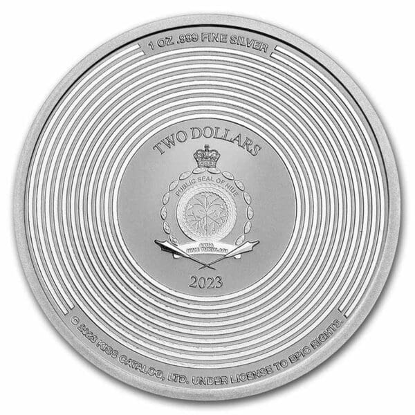 9Fine Mint Stříbrná mince  KISS 50. výročí BU v TEP $ 2 2023 Niue 1 oz - Image 4