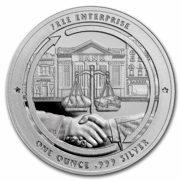 9Fine Mint Stříbrná mince Zakladatelé svobody: A. Smith 1 Oz USA - Image 2