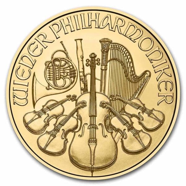 Zlatá investiční mince Wiener Philharmoniker 1/25 Oz