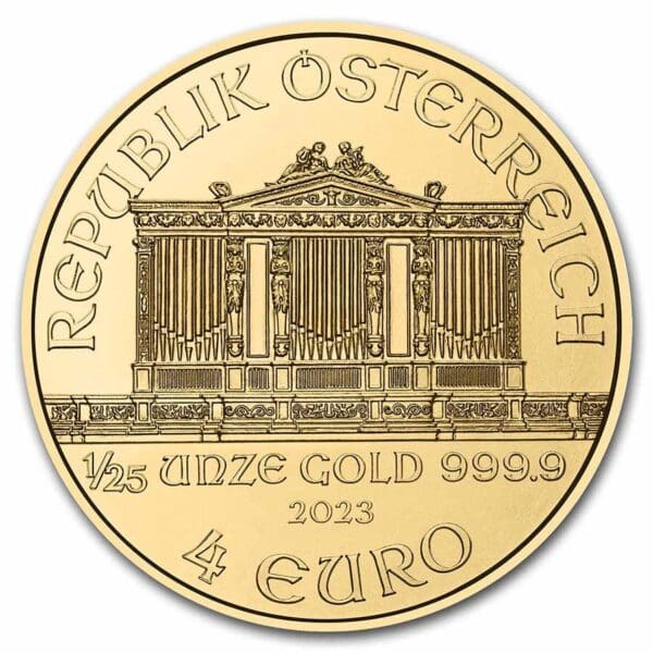 Zlatá investiční mince Wiener Philharmoniker 1/25 Oz - Image 2