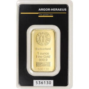 Zlatý slitek 1g Argor Heraeus Gold Švýcarsko