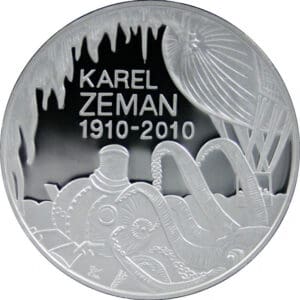 Stříbrná Mince 200 Kč 2010 - Karel Zeman, Česká mincovna PROOF