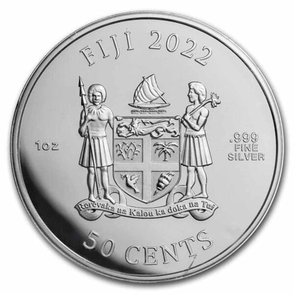 China mint Stříbrná mince Ancient Warriors – Samurai 1 Oz 2022 Fiji - Image 2