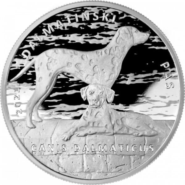 Stříbrná mince Dalmatský pes 1 Oz 10 Kuna 2021 Chorvatsko - Image 2