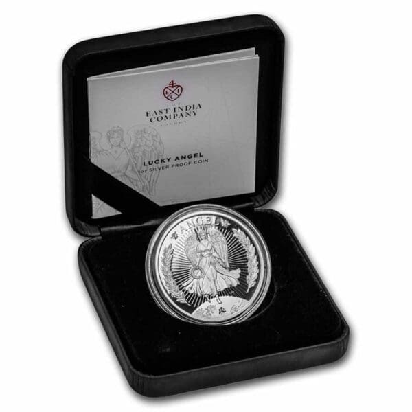 East India Company Stříbrná mince Anděl štěstí 1 Oz 1 £ 2023 Svatá Helena Proof - Image 3