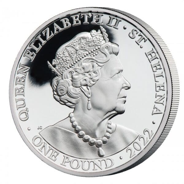 Stříbrná mince Charita (Caritas) 1 Oz 1 £ 2022 Sváta Helena se zlatým plátem - Image 2