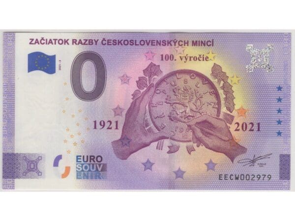 0 euro začátek ražby Československých minci