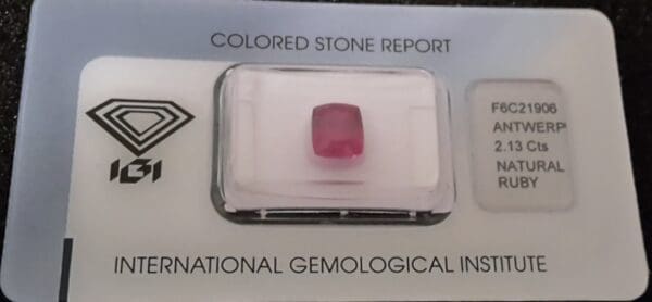 Investiční Rubín 2,13 CT  Barma - Image 2