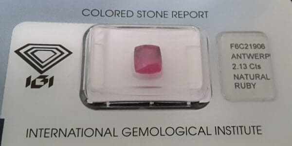 Investiční Rubín 2,13 CT  Barma