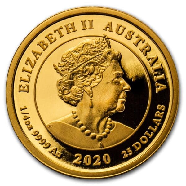 Zlatá mince Voyage of Discovery: Endeavour 2020 proof 1/4 OZ Austrálie - Image 2
