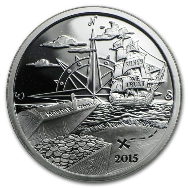 Mince 1 oz Silver Proof Round - 2015 Najít Silverbug Island - Image 2