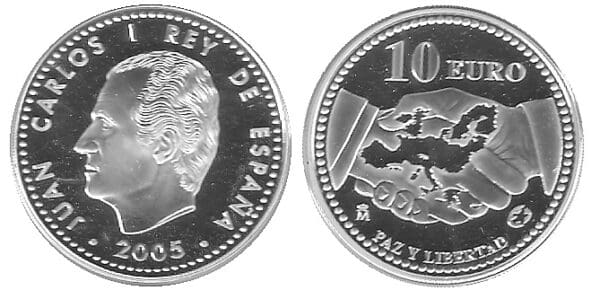 Mince : 10 EUROS 2005 PEACE a FREEDOM 2. SÉRIE