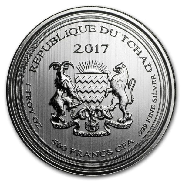 Mince - 2017 Čadská republika 1 oz  Deathstalker Scorpion - Image 2