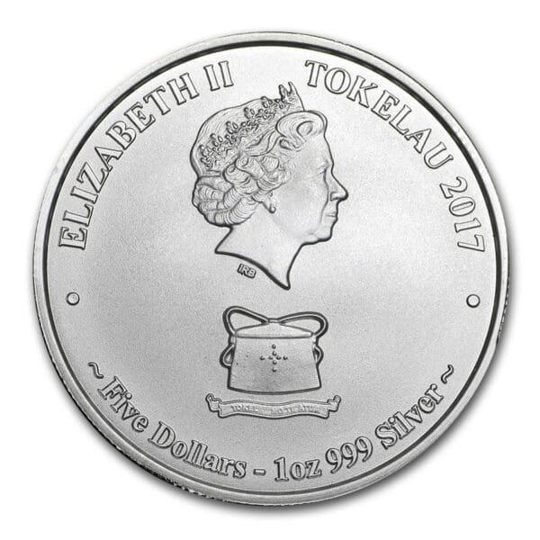 Mince -2017 Tokelau 1 oz Silver $5 Barracuda - Image 2