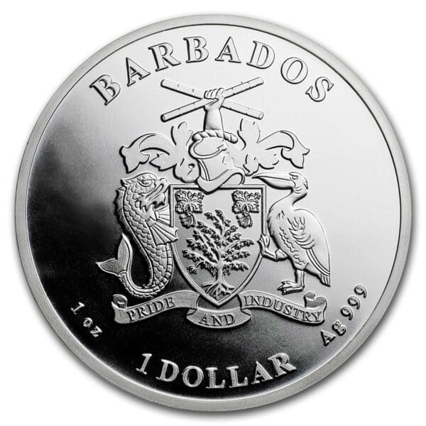 Mince : 2018 Barbados 1 oz Stříbro Mořský koník  BU - Image 2