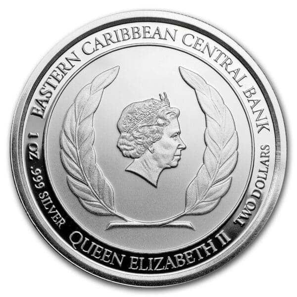 Mince 2018 Svatý Kryštof a Nevis 1 oz Stříbro Pelikán  BU - Image 2