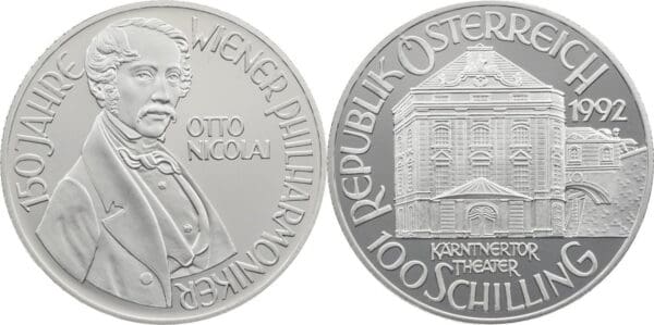 Münze Österreich Otto Nicolai  100 ATS