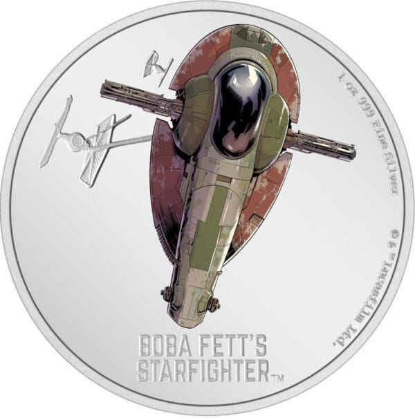 New Zealand Mint Hvězdná stíhačka Boba Fetta, 1 oz.