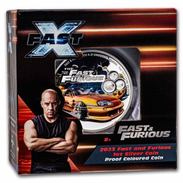 New Zealand Mint stříbrná barevná mince Fast & Furious Proof 2 dolary 2023 Niue - Image 4