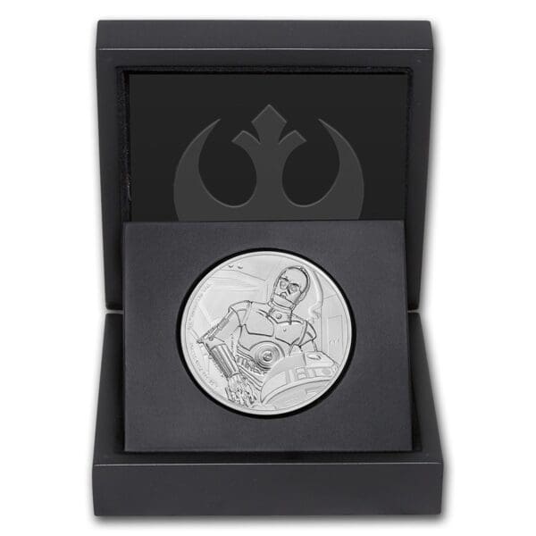 Niue Island Mince -2017 Niue 1 oz Stříbro $ 2 Star Wars C-3PO Proof (w / Box & COA) - Image 3