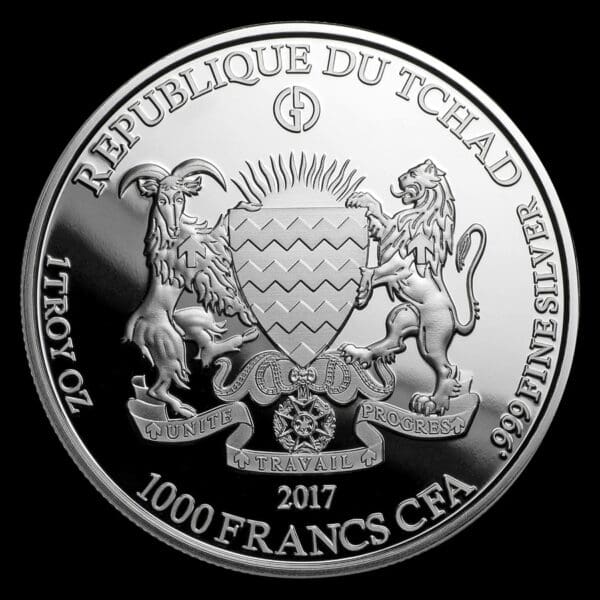Osborne Mint 2017 Chad 1 oz Proof Silver Gargoyles a Grotesky (Spitter) - Image 2
