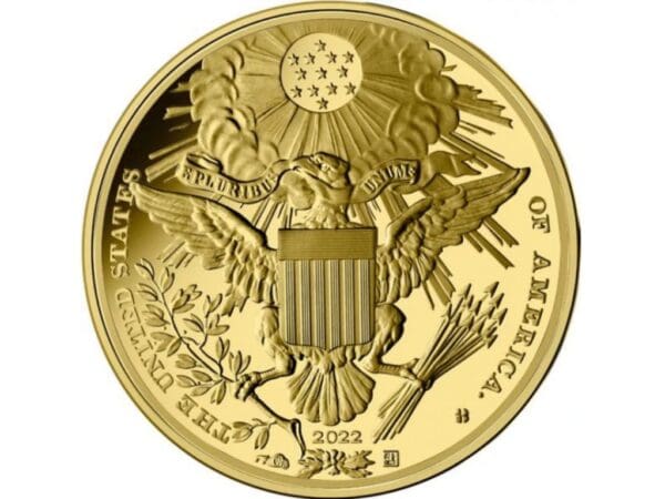 Zlatá mince Velká pečeť 1/4 Oz 2022 USA - Image 2