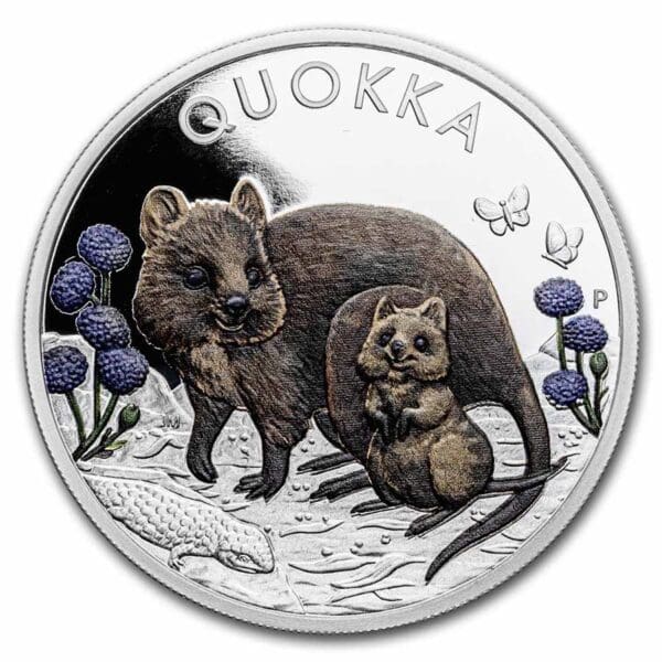 Stříbrná mince Quokka 1 Oz 1 $  2022 Austrálie Colorized