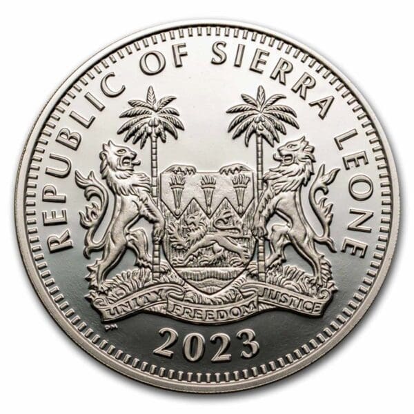 Pobjoy Mint 2023 Sierra Leone 2 oz stříbrní egyptskí bohové: Ra (barevný) BU - Image 2