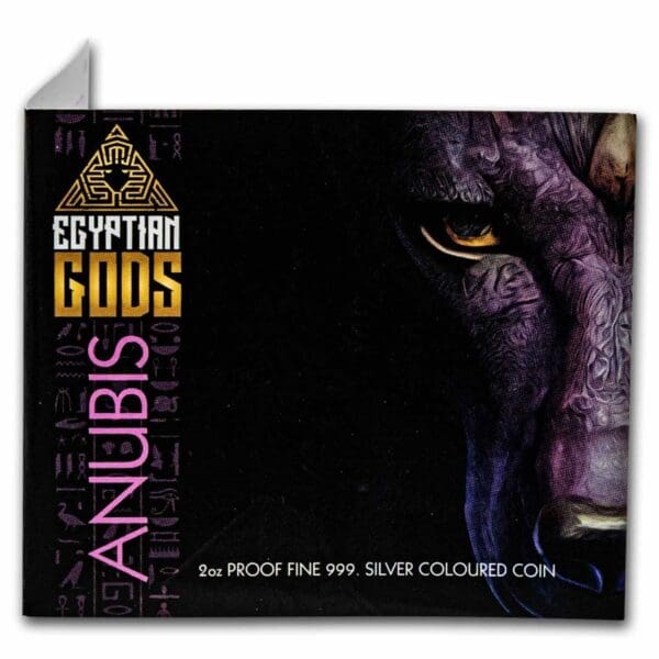 Pobjoy Mint Sierra Leone 2 oz stříbrní egyptské bohové: Anubis (barevný) 2023 GB BU - Image 5