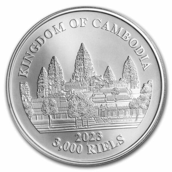 Private Mint Asian Elephant BU Slon 2023 Kambodža 1 oz - Image 2