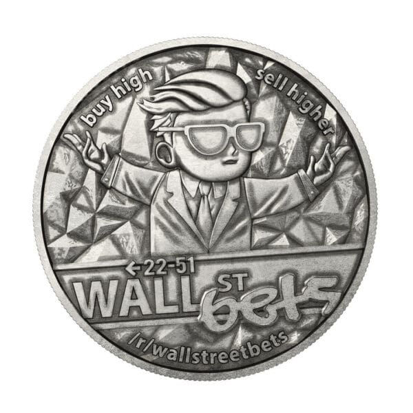 Stříbrná mince WallStreetBets 1 oz 2021 Singapur - Image 2