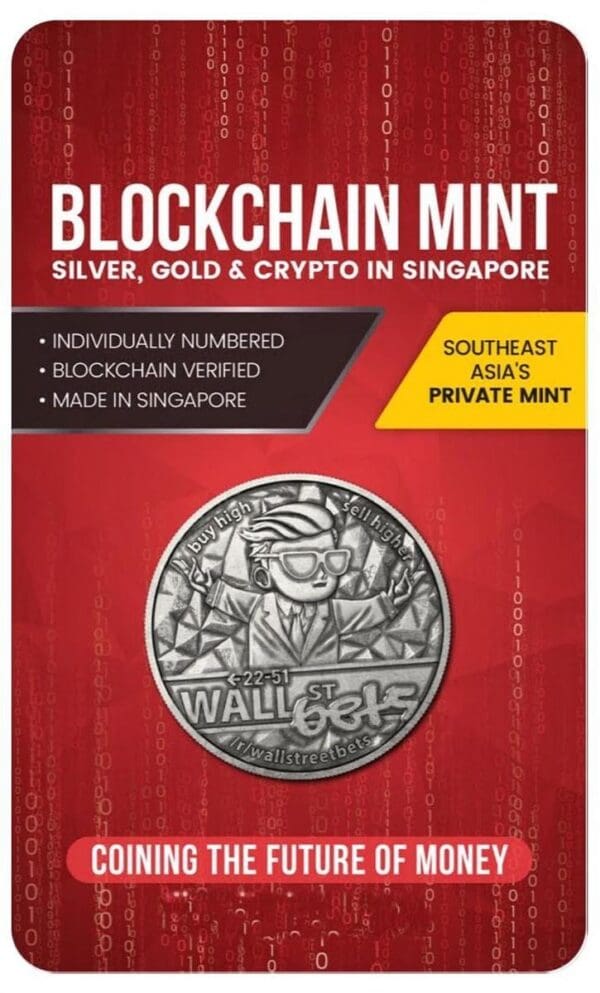 Stříbrná mince WallStreetBets 1 oz 2021 Singapur