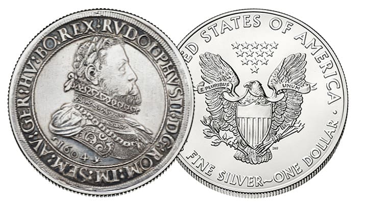 Stříbrná mince Replika Tolar 1604 1 oz 1 USD USA - Obrázek 2