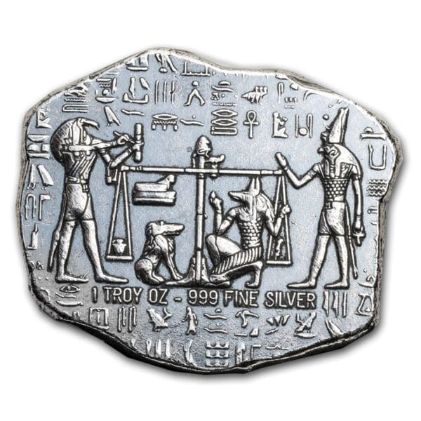 Private Mint ručně litý stříbrný slitek - Anubis 1 Oz - Image 2