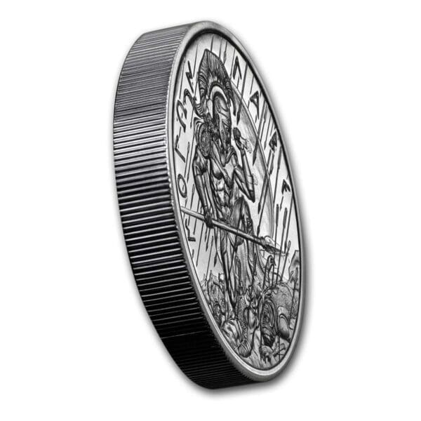 Private Mint Stříbrná vysoké reliéfní mince - Molon Labe (typ 3) 2 Oz - Image 3